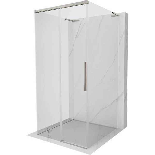 MEXEN/S - Rox-3S L sprchový kout 3 stěnný , posuvný 90 x 90, transparent, nikl kartáčovaný 8C2L-090-090-97-00-3S