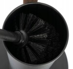 Erga Aurora Black, toaletní WC kartáč s dřevěným držákem na WC papír na postavení 19x19x72,5 cm, hnědá-černá, ERG-SEP-1004SEPSTLUNA