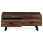 Konferenční stůl, 120x60 cm, MDF deska, dýha borovice, kov, černý lak