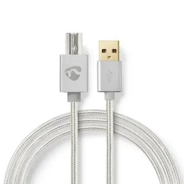 Nedis Profigold Fabritallic USB-A - USB-B kabel k tiskárně / Kabel USB / USB 2.0 / 480 Mbps / 2 m (CCTB60100AL20)