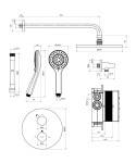 OMNIRES - Y termostatický podomítkový sprchový systém chrom /CR/ SYSYT05CR