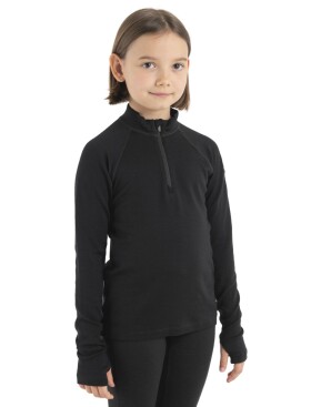 Dětské merino tričko s dlouhým rukávem ICEBREAKER Kids 260 Tech LS Half Zip, Black velikost: 5