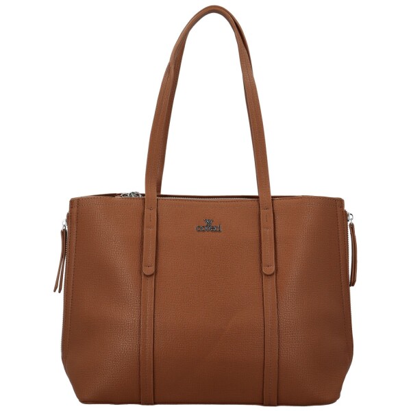 Módní dámská koženková kabelka na rameno Belle, hnědá