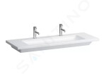 Laufen - Living Dvojumyvadlo nábytkové 1300x480 mm, se 2 otvory pro baterie, s LCC, bílá H8164364001071