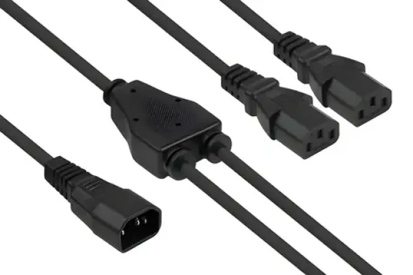Kabelmeister Y-kabel C14 - 2x C13 černá / Napájecí kabel / 2 m (SK1436-S020)