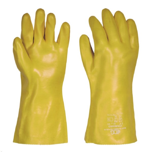 Rukavice STANDARD 0652 - vel. 10 - 10,5, PVC, žluté 10,5 žlutá