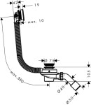 HANSGROHE - Flexaplus Vanová odtoková a přepadová souprava, Push-Open, chrom 58154000