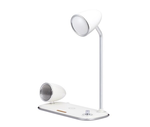 WG - Led lampička s bezdrátovým nabíjením a bluetooth speakerem WG Retro Kathie, bílá
