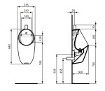 IDEAL STANDARD - i.Life Pisoár, horní přívod vody, bílá E253601