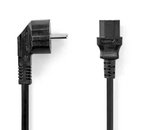 Nedis napájecí kabel Typ F - IEC-320-C13 3m černá / Napájecí kabel / 230 V / 10 A / Úhlový (CEGL10015BK30)