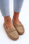 Dámské prolamované mokasíny ozdobou, hnědé Kaydance