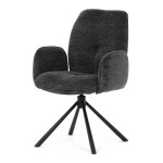 Jídelní židle, černá, hladká látka, DCH-D1330 BK2