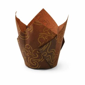 Dortisimo Košíčky na muffiny Tulip hnědé se zlatým vzorem 5 x 8 cm (50 ks)