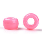 Akrylové korálky - pony beads - růžové - 6 x 9 mm - 10 ks