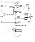 GROHE - QuickFix Start Umyvadlová baterie s výpustí, studený start, chrom 31137002