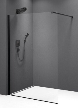 POLYSAN - MODULAR SHOWER BLACK jednodílná zástěna pevná k instalaci na zeď, 900 MS1-90B