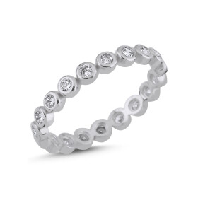 LUNICA Stříbrný ETERNITY prstýnek se zirkony Velikost prstenu: 5 (EU: 49-50) 0535_5