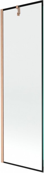 MEXEN/S - Next vanová zástěna FIX 60 x 150, černá vzor, měď kartáčovaná 895-060-000-00-70-65