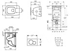 GEBERIT - Duofix Set předstěnové instalace, klozetu a sedátka Ideal Standard Tesi, tlačítka Sigma01, matný chrom SANI11CD2109
