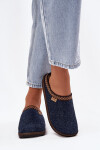Dámské pantofle s výšivkou Inblu NL000009 tmavě modré 36