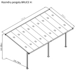 ROJA BRUCE H pergola - ŠEDÝ polykarbonát