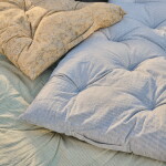 Ib Laursen Prošívaná matrace Dark Blue Stripes 50 × 100 cm, modrá barva, textil