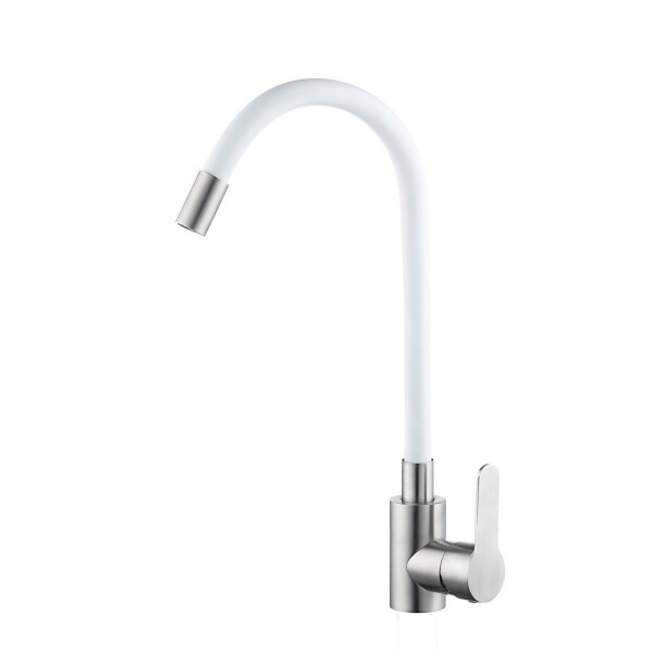 VELAZO - Kuchyňská baterie s flexibilním výtokem bílá/ ocel VELAZ8105SW