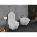 MEXEN/S - Lena Závěsná WC mísa Rimless Tornado včetně sedátka s slow slim, duroplast, bílá lesk 30220400T