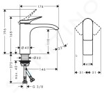 HANSGROHE - Vivenis Umyvadlová baterie 110, EcoSmart, chrom 75022000