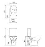 CERSANIT - WC kombi 478 PARVA CLEAN ON 010 3/5 včetně sedátka duroplast K27-063