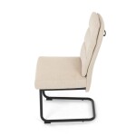 Židle jídelní, taštičkové pružiny v sedáku, madlo na opěráku, krémová látka, černý kov