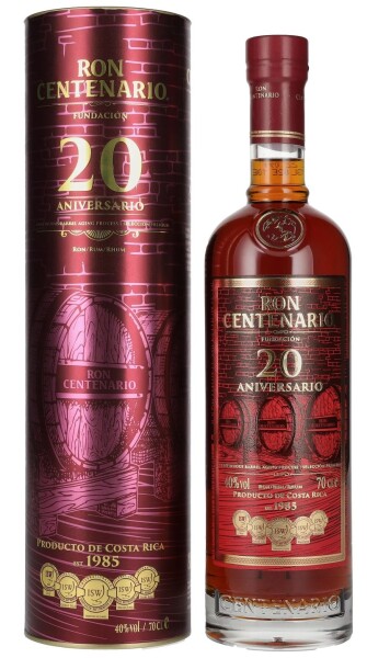 Ron Centenario FUNDACIÓN 20 Sistema Solera Rum 40% 0,7 l (tuba)