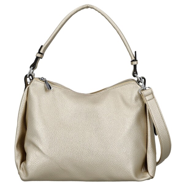 Trendy dámská koženková kabelka na rameno Magdalena, zlatá