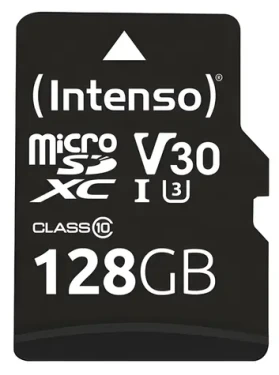 Intenso UHS-I Professional 128 GB černá / Paměťová karta microSDXC / Class 10 / UHS-I / čtení 90 MB/s / vč. SD adaptéru (3433491)