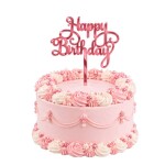 Dortisimo Zápich do dortu Happy Birthday 2 růžový (1 ks)
