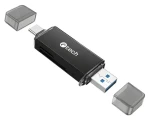 C-TECH UCR-02-AL černá / Čtečka paměťových karet / USB 3.0 / SD, micro SD / USB-A + USB-C (UCR-02-AL)
