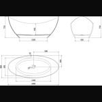 MEXEN - Vea denim volně stojící vana transparentna 180 x 80, korek chrom 58091808007
