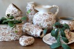 Chic Antique Obal na květiny Floral Motif Ø 10,5 cm, hnědá barva, keramika