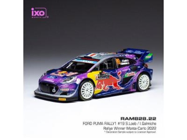 Ford Puma Rally1 - Rally Monte Carlo 2022 #19 Loeb - Galmiche 1:43 IXO