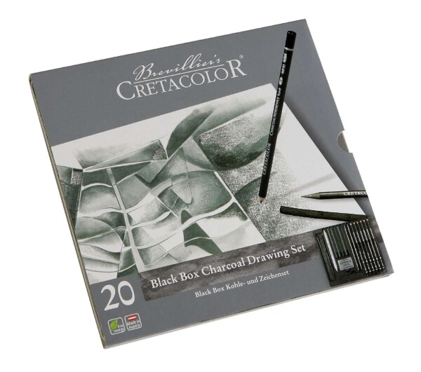 Cretacolor Cretacolor, 400 30, Black box set, sada uhlů pro kresbu, 20 ks