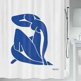 SPIRELLA sprchový závěs THALIA bílý / motiv žena / 180 x 200 cm / polyester