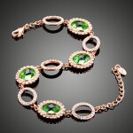 Náramek Swarovski Elements Mariangela, Zelená 17 cm + 3 cm (prodloužení)