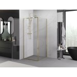 MEXEN/S - Exo sprchový kout dveře křídlové 85 x 85, transparent, zlato 8181-085-085-50-00