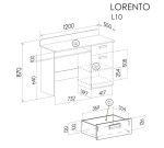 Psací stůl Lorento L10 Barva korpusu: Dub nash / bílá