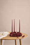 Ester & erik Svíčka Taper 32 cm – 44 Deep Wine Matt – set 2 ks, červená barva, vosk