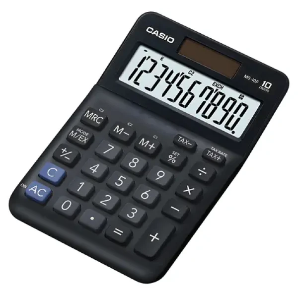 CASIO MS 10 F černá / Stolní kalkulačka s výpočtem DPH / desetimístná (MS 10 F)