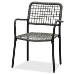 Balkónový set 1+2, stůl 60x60, židle umělý ratan barva antracit, kov antracit