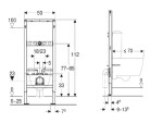 GEBERIT - Duofix Montážní prvek pro závěsné WC, 112 cm, s nádržkou na WC míse 111.203.00.2