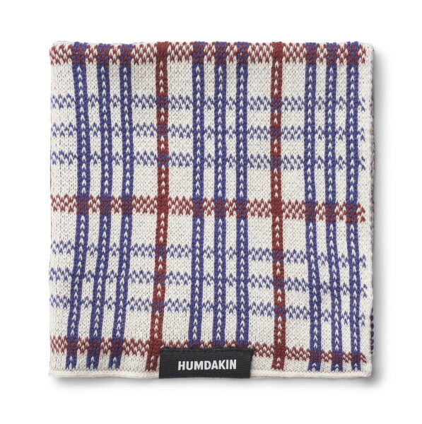 Humdakin Pletený hadřík z organické bavlny Checkered Race, modrá barva, textil