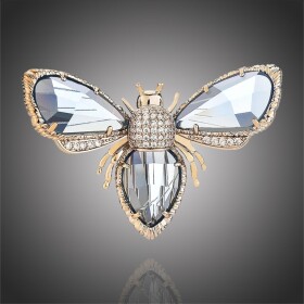 Brož Swarovski Elements Nicola - včela, Zlatá